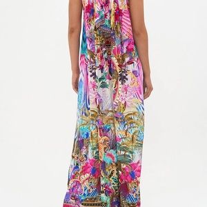 Camilla Tie Neck Long Dress with Crystal embellishment